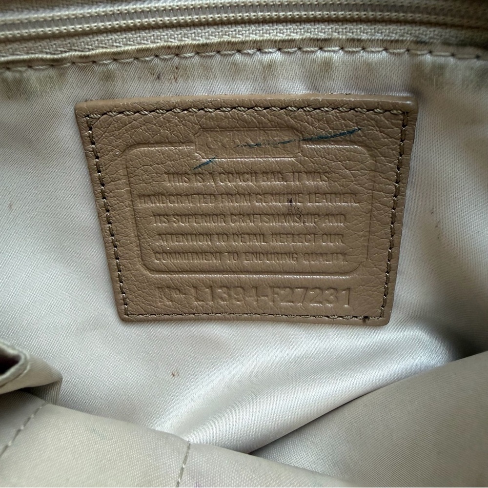 Coach Campbell Eva flap satchel in camel leather - Picture 10 of 11